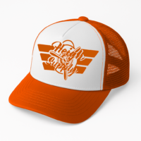 Orange and white logo Hat