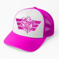 Pink and white logo Hat