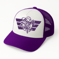 Purple and white logo Hat