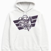 White and black logo Hoodie