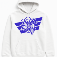 White and blue logo Hoodie
