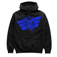 Black and Blue logo Hoodie