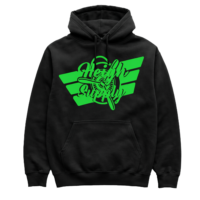 Black and Green logo Hoodie