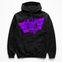 Black and Purple logo Hoodie