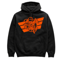 Black and Orange logo Hoodie
