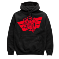 Black and Red logo Hoodie